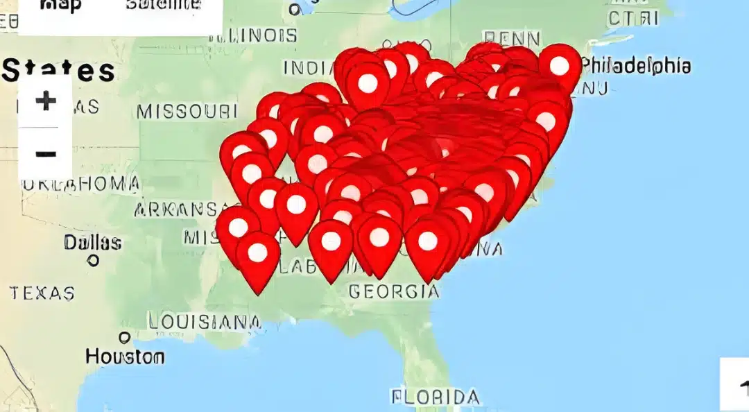 map of Cookout restaurants Archives - Cookout Menu